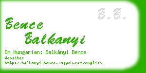 bence balkanyi business card